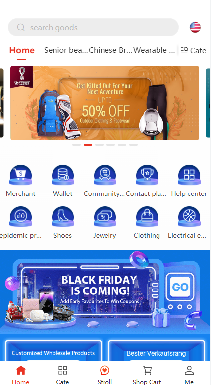 多语言海外商城系统/多商户跨境电商/前端uniapp/vue外贸商城-清风源码网